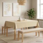vidaXL Uterák na stôl 5 ks Obdĺžnikový Krémovo biela 140 x 180 cm