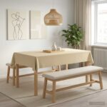 vidaXL Uterák na stôl 5 ks Obdĺžnikový Krémovo biela 140 x 220 cm