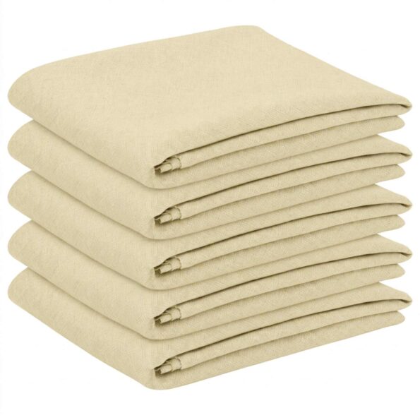 vidaXL Uterák na stôl 5 ks Oválny Krémovo biela 130 x 180 cm – Obrázok 2