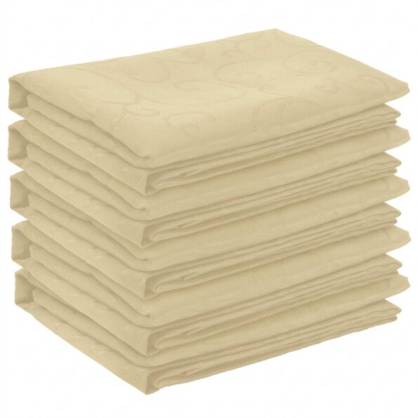 vidaXL Uterák na stôl 5 ks Obdĺžnikový Krémovo biela 140 x 140 cm – Obrázok 2