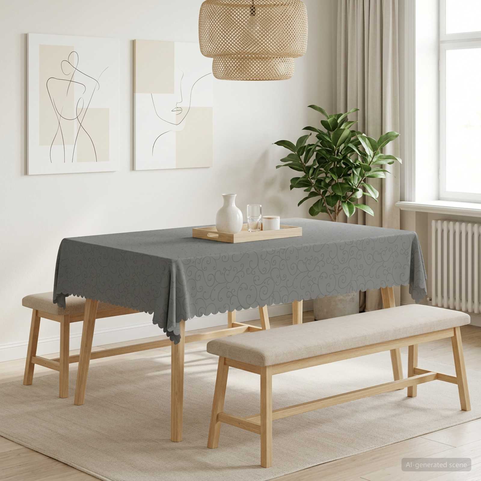 42040451_1.jpg vidaXL Uterák na stôl 5 ks Obdĺžnikový Svetlosivá 140 x 160 cm – Obrázok 1
