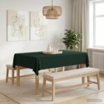 vidaXL Uterák na stôl 5 ks Obdĺžnikový Tmavozelená 140 x 160 cm