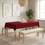 vidaXL Uterák na stôl 5 ks Obdĺžnikový Víno červené 140 x 200 cm