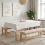 vidaXL Uterák na stôl 5 ks Obdĺžnikový Biela 140 x 260 cm