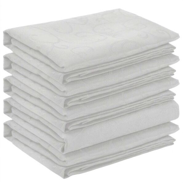 vidaXL Uterák na stôl 5 ks Obdĺžnikový Biela 140 x 260 cm – Obrázok 2