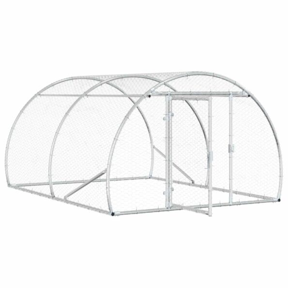vidaXL Kurník pre kurčatá Strieborná 200 x 150 x 100 cm – Obrázok 2