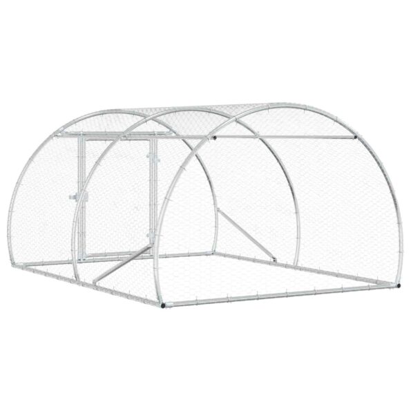vidaXL Kurník pre kurčatá Strieborná 200 x 150 x 100 cm – Obrázok 5