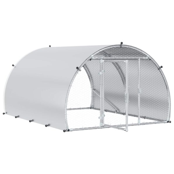 vidaXL Kurník pre kurčatá Strieborná 200 x 150 x 100 cm – Obrázok 2