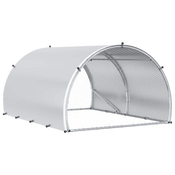 vidaXL Kurník pre kurčatá Strieborná 200 x 150 x 100 cm – Obrázok 5