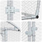vidaXL Kurník pre kurčatá Strieborná 200 x 150 x 100 cm – Obrázok 6