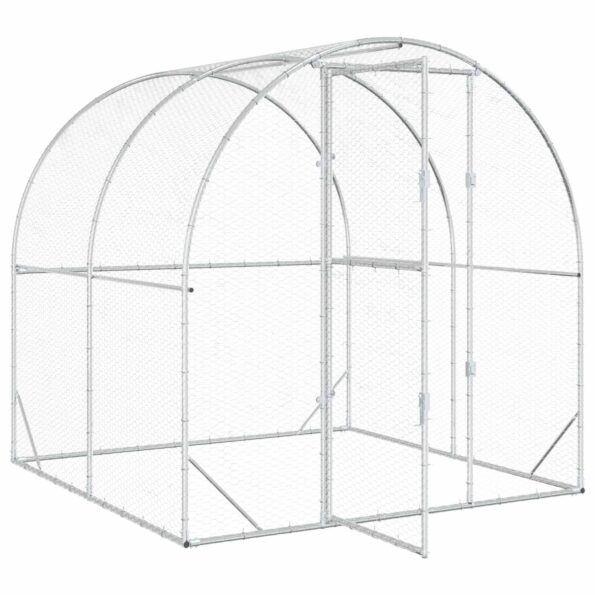 vidaXL Kurník pre kurčatá Strieborná 200 x 200 x 200 cm – Obrázok 2