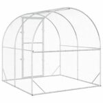 vidaXL Kurník pre kurčatá Strieborná 200 x 200 x 200 cm – Obrázok 5