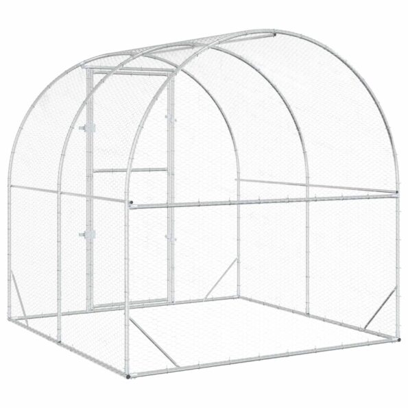 vidaXL Kurník pre kurčatá Strieborná 200 x 200 x 200 cm – Obrázok 5
