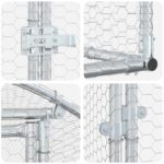 vidaXL Kurník pre kurčatá Strieborná 200 x 200 x 200 cm – Obrázok 6