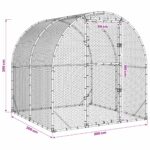 vidaXL Kurník pre kurčatá Strieborná 200 x 200 x 200 cm – Obrázok 8