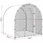vidaXL Kurník pre kurčatá Strieborná 200 x 200 x 200 cm – Obrázok 10