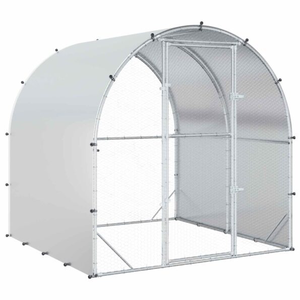vidaXL Kurník pre kurčatá Strieborná 200 x 200 x 200 cm – Obrázok 2