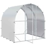 vidaXL Kurník pre kurčatá Strieborná 200 x 200 x 200 cm – Obrázok 3