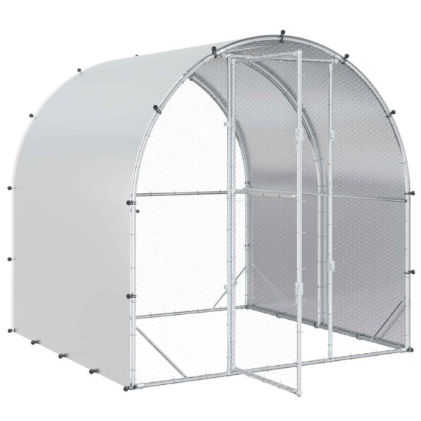 vidaXL Kurník pre kurčatá Strieborná 200 x 200 x 200 cm – Obrázok 3