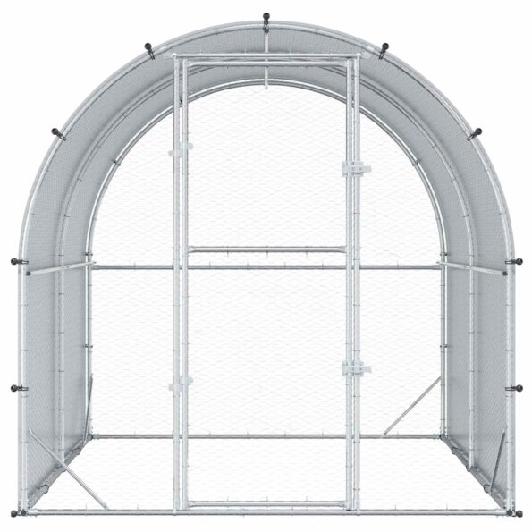 vidaXL Kurník pre kurčatá Strieborná 200 x 200 x 200 cm – Obrázok 4