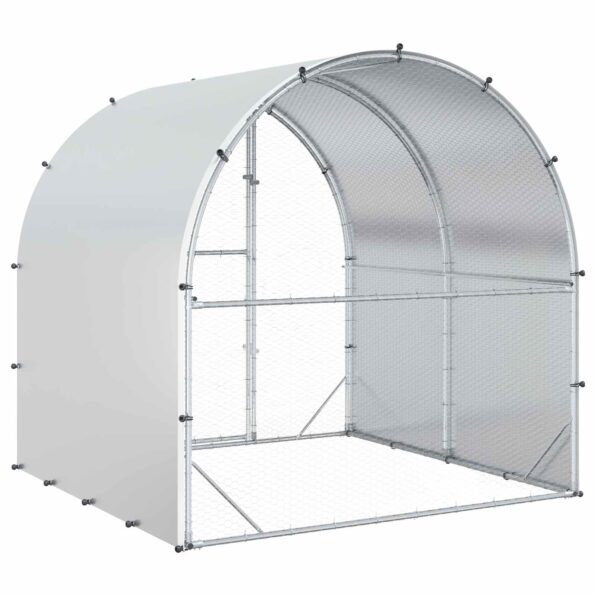 vidaXL Kurník pre kurčatá Strieborná 200 x 200 x 200 cm – Obrázok 6