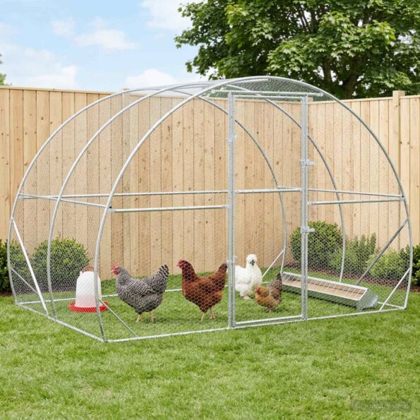 vidaXL Kurník pre kurčatá Strieborná 200 x 300 x 200 cm – Obrázok 9