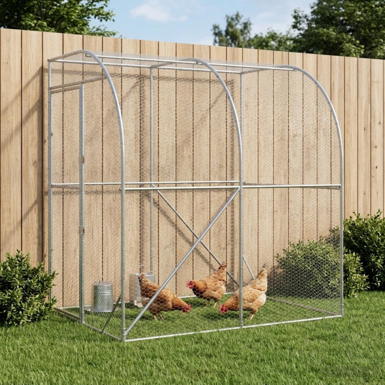 42042534_1.jpg vidaXL Kurník pre kurčatá Strieborná 200 x 200 x 215 cm – Obrázok 1