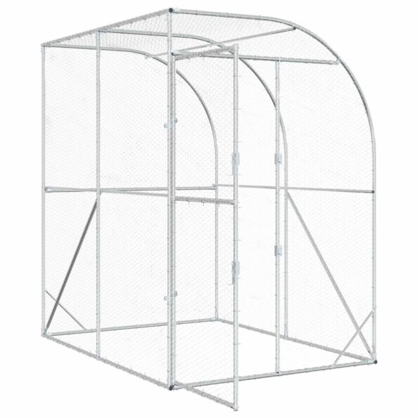vidaXL Kurník pre kurčatá Strieborná 200 x 200 x 215 cm – Obrázok 2