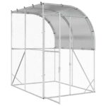 vidaXL Kurník pre kurčatá Strieborná 200 x 200 x 215 cm – Obrázok 2