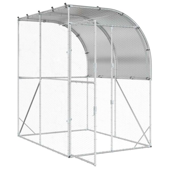 vidaXL Kurník pre kurčatá Strieborná 200 x 200 x 215 cm – Obrázok 2