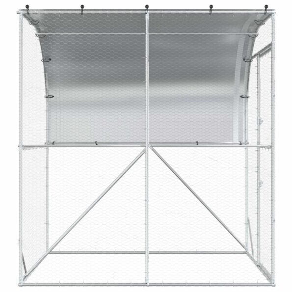vidaXL Kurník pre kurčatá Strieborná 200 x 200 x 215 cm – Obrázok 4