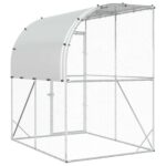 vidaXL Kurník pre kurčatá Strieborná 200 x 200 x 215 cm – Obrázok 5