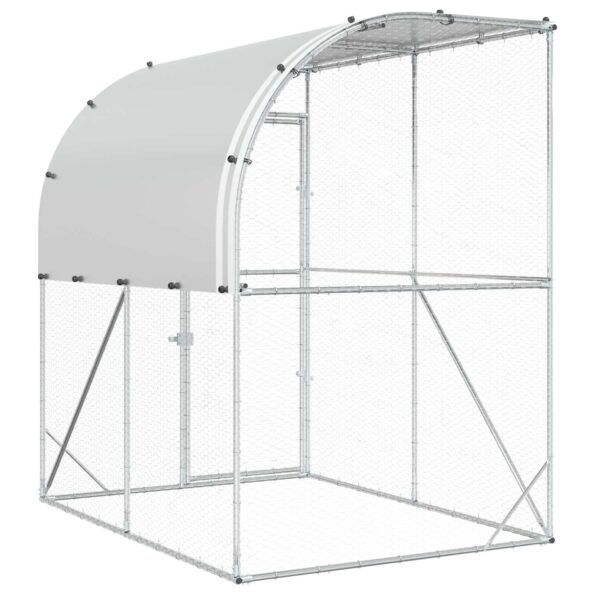 vidaXL Kurník pre kurčatá Strieborná 200 x 200 x 215 cm – Obrázok 5