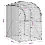 vidaXL Kurník pre kurčatá Strieborná 200 x 200 x 215 cm – Obrázok 8