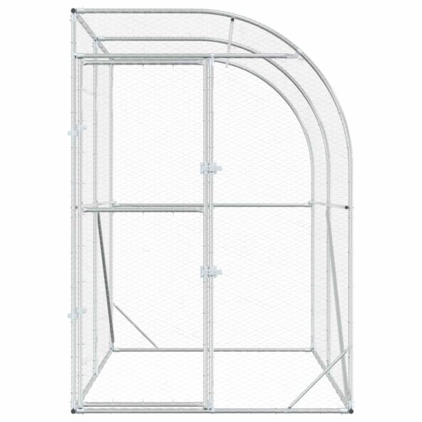 vidaXL Kurník pre kurčatá Strieborná 200 x 200 x 215 cm – Obrázok 3