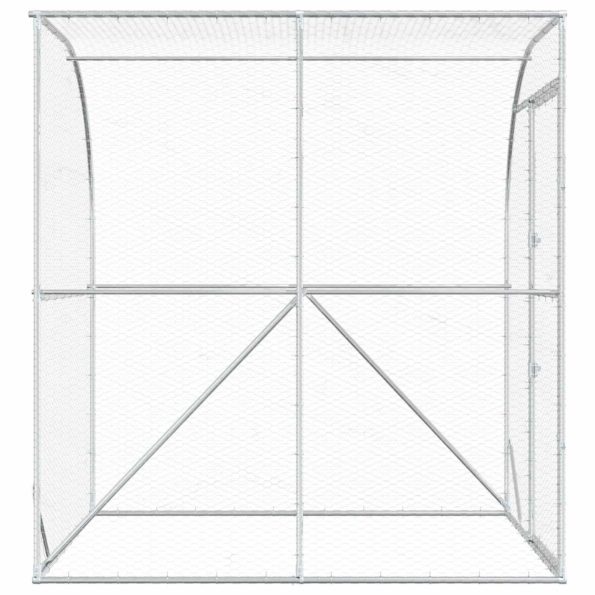 vidaXL Kurník pre kurčatá Strieborná 200 x 200 x 215 cm – Obrázok 4