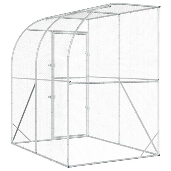 vidaXL Kurník pre kurčatá Strieborná 200 x 200 x 215 cm – Obrázok 5