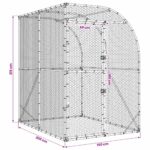 vidaXL Kurník pre kurčatá Strieborná 200 x 200 x 215 cm – Obrázok 7