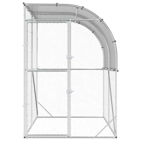 vidaXL Kurník pre kurčatá Strieborná 200 x 200 x 215 cm – Obrázok 3