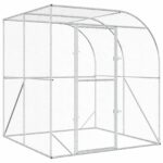 vidaXL Kurník pre kurčatá Strieborná 200 x 200 x 215 cm – Obrázok 2