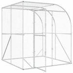 vidaXL Kurník pre kurčatá Strieborná 200 x 200 x 215 cm – Obrázok 3