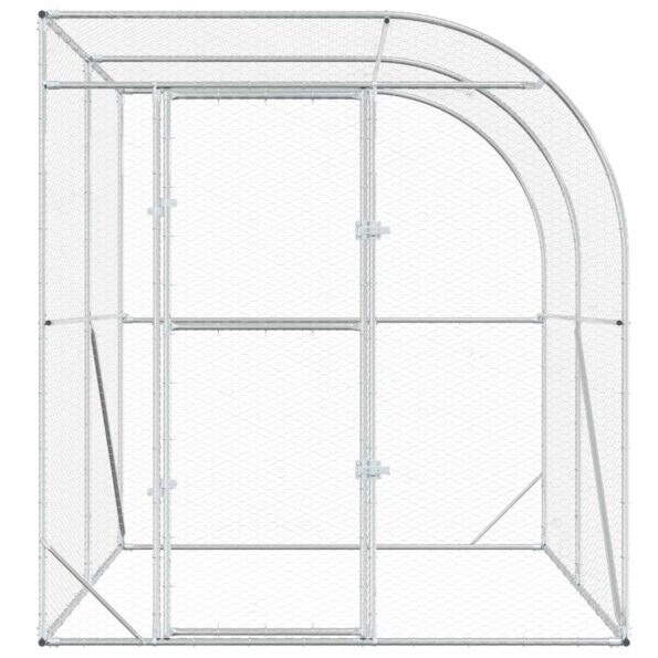 vidaXL Kurník pre kurčatá Strieborná 200 x 200 x 215 cm – Obrázok 4