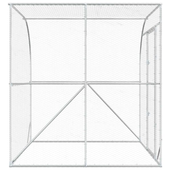 vidaXL Kurník pre kurčatá Strieborná 200 x 200 x 215 cm – Obrázok 5