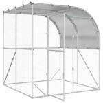 vidaXL Kurník pre kurčatá Strieborná 200 x 200 x 215 cm – Obrázok 2