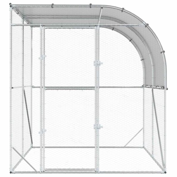 vidaXL Kurník pre kurčatá Strieborná 200 x 200 x 215 cm – Obrázok 3