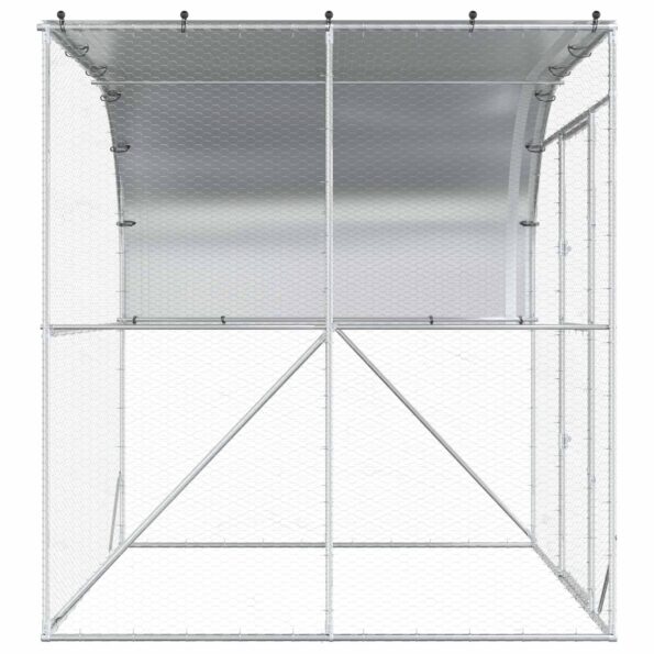 vidaXL Kurník pre kurčatá Strieborná 200 x 200 x 215 cm – Obrázok 4