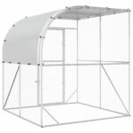 vidaXL Kurník pre kurčatá Strieborná 200 x 200 x 215 cm – Obrázok 5
