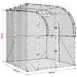 vidaXL Kurník pre kurčatá Strieborná 200 x 200 x 215 cm – Obrázok 8