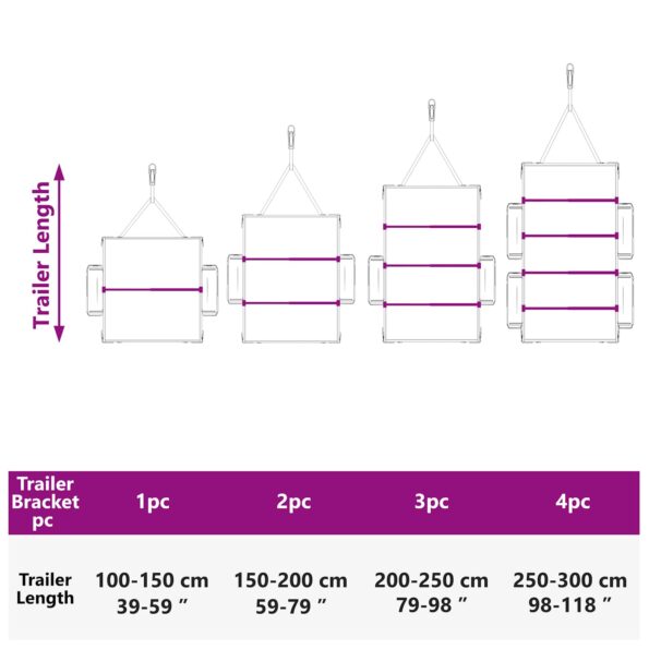 vidaXL Nosník plachty na prívesy Strieborná 102-155 cm Hliník – Obrázok 11