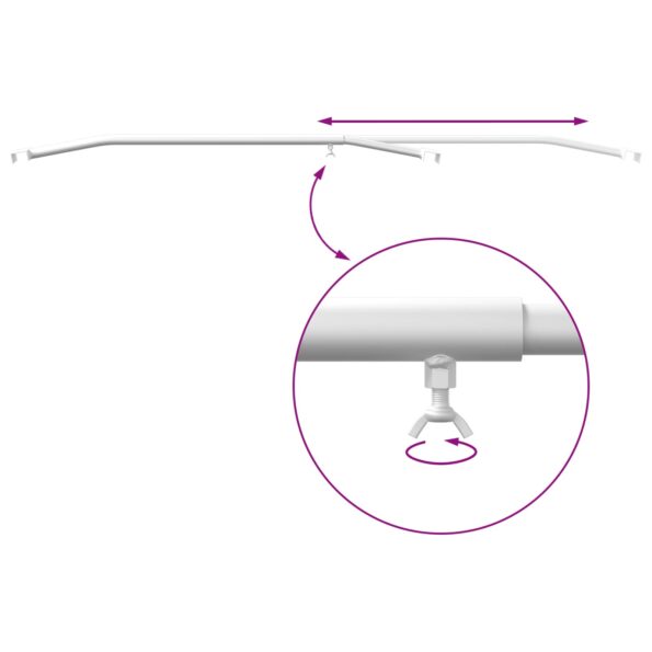 vidaXL Nosník plachty na prívesy Strieborná 102-155 cm Hliník – Obrázok 8